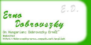 erno dobrovszky business card